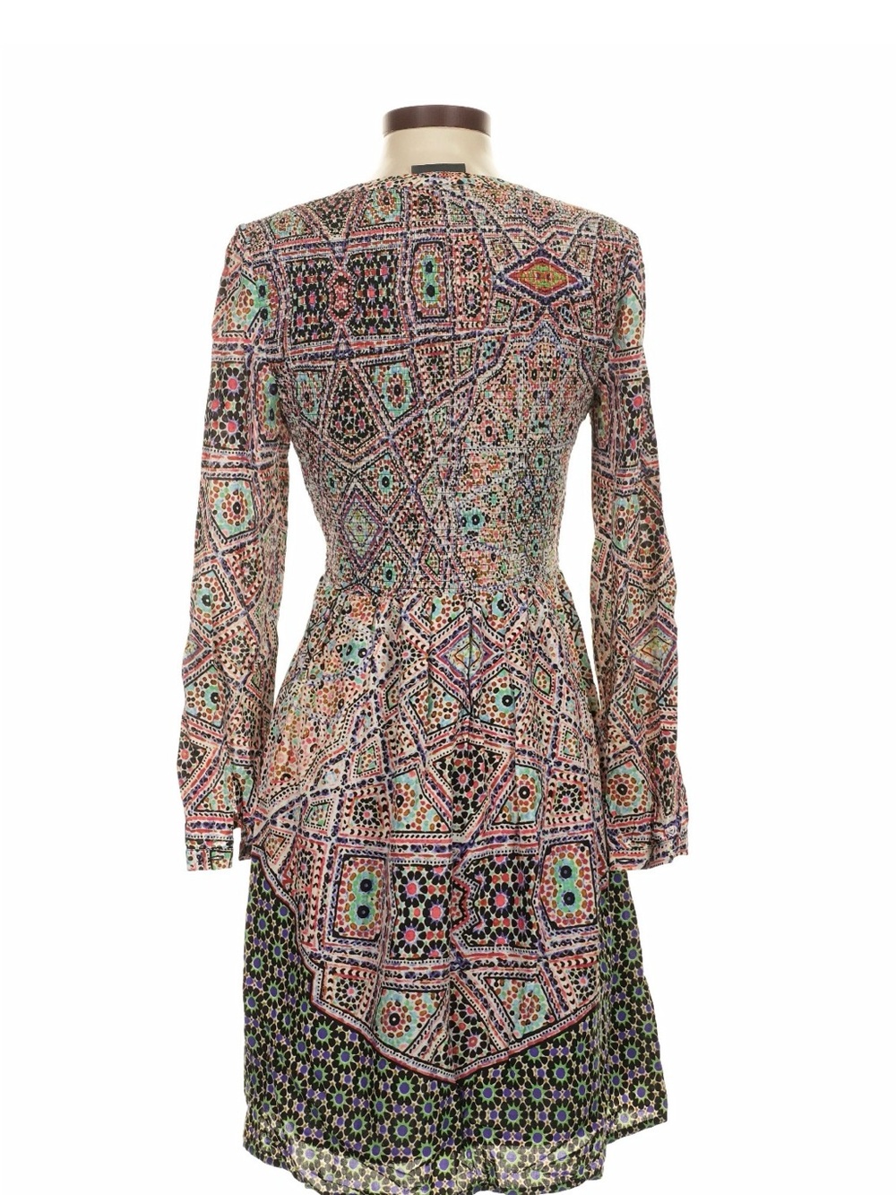 Maeve Printed V-Neck Long Sleeve Mixed-Print Dress - Size S - Picture 2 of 3